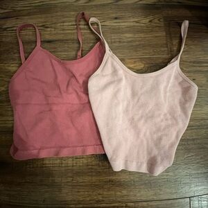 2 pack of pink spaghetti strap tank tops